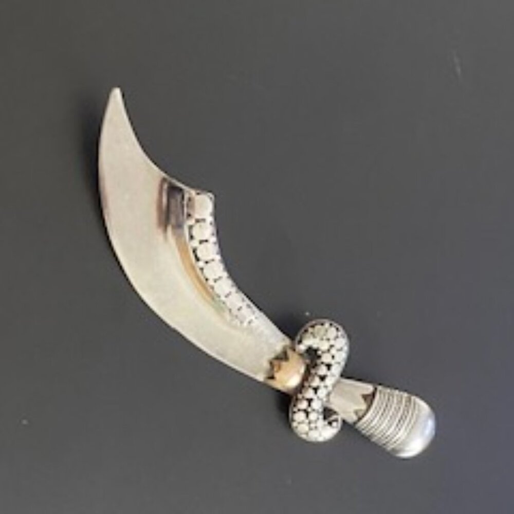 Sterling Silver and 18k Gold Mixed Metal Sword Pin